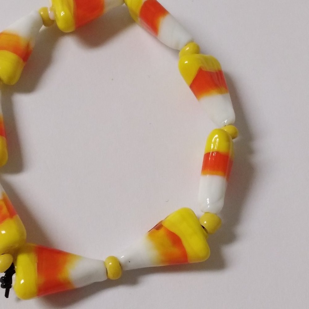 Candy corn homemade bracelet💛🧡 - Picture 2 of 4